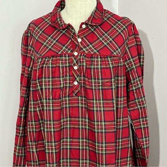 L.L. Bean Stewart Plaid Flannel Nightgown S - Picture 2 of 4